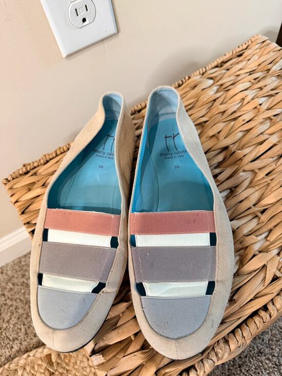 Thierry Rabotin Shoes - Thierry Rabotin Italy Suede Ballet Flats Beige EU 39 US 8.5-9 Comfort 325